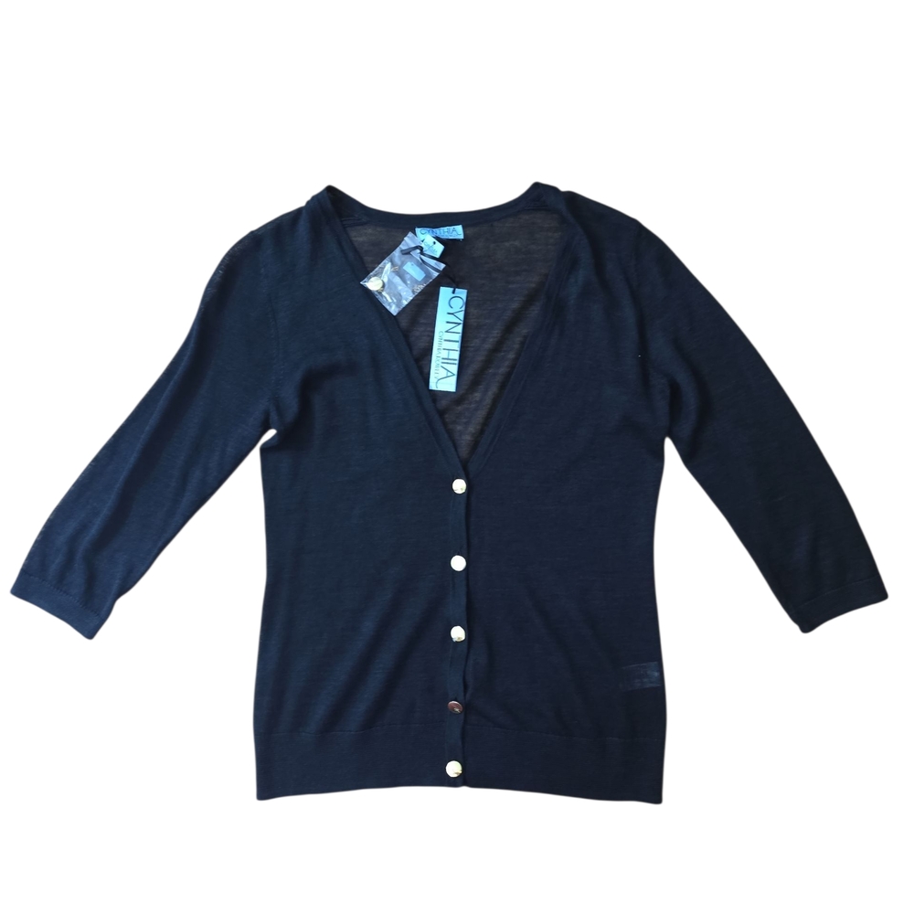 NWT Cynthia Rowley Navy Button-Up Cardigan